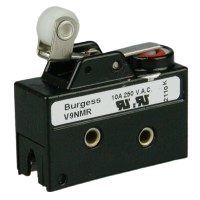Saia-Burgess V9NMR 10A Microswitch with 14.0mm reverse action roller lever